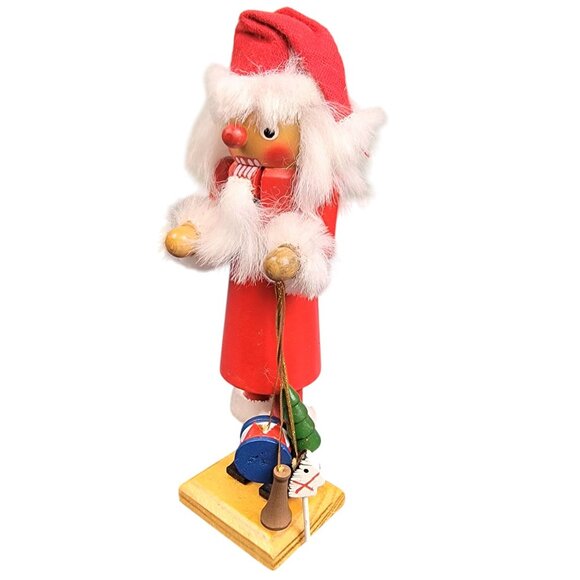 Vintage Santa Nutcracker Small 7 Inch Wood Toy Christmas Tree Home Decor Holiday - Picture 7 of 11